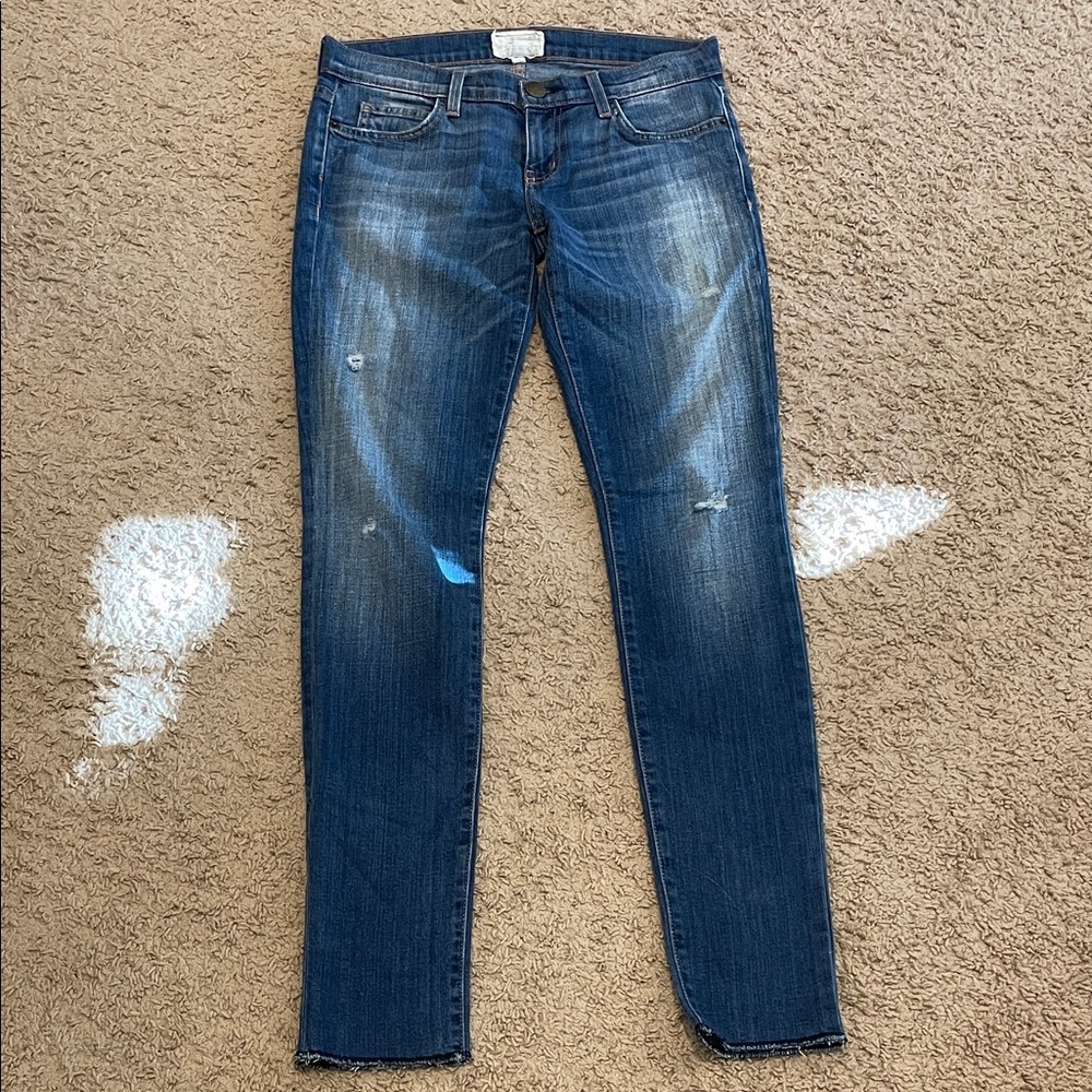 Current Elliott the Rolled Skinny Wager Jeans 5 pocket design, destroyed EC 26
